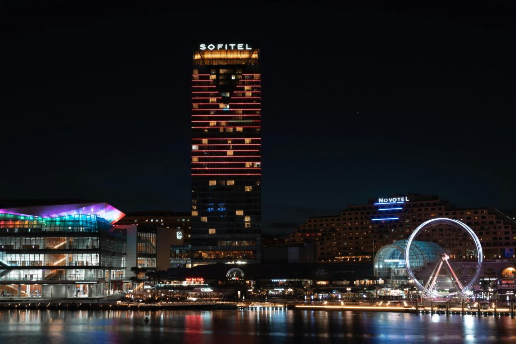 Picture of Sofitel Spa at night, another top Luxurious Spa in Sydney 