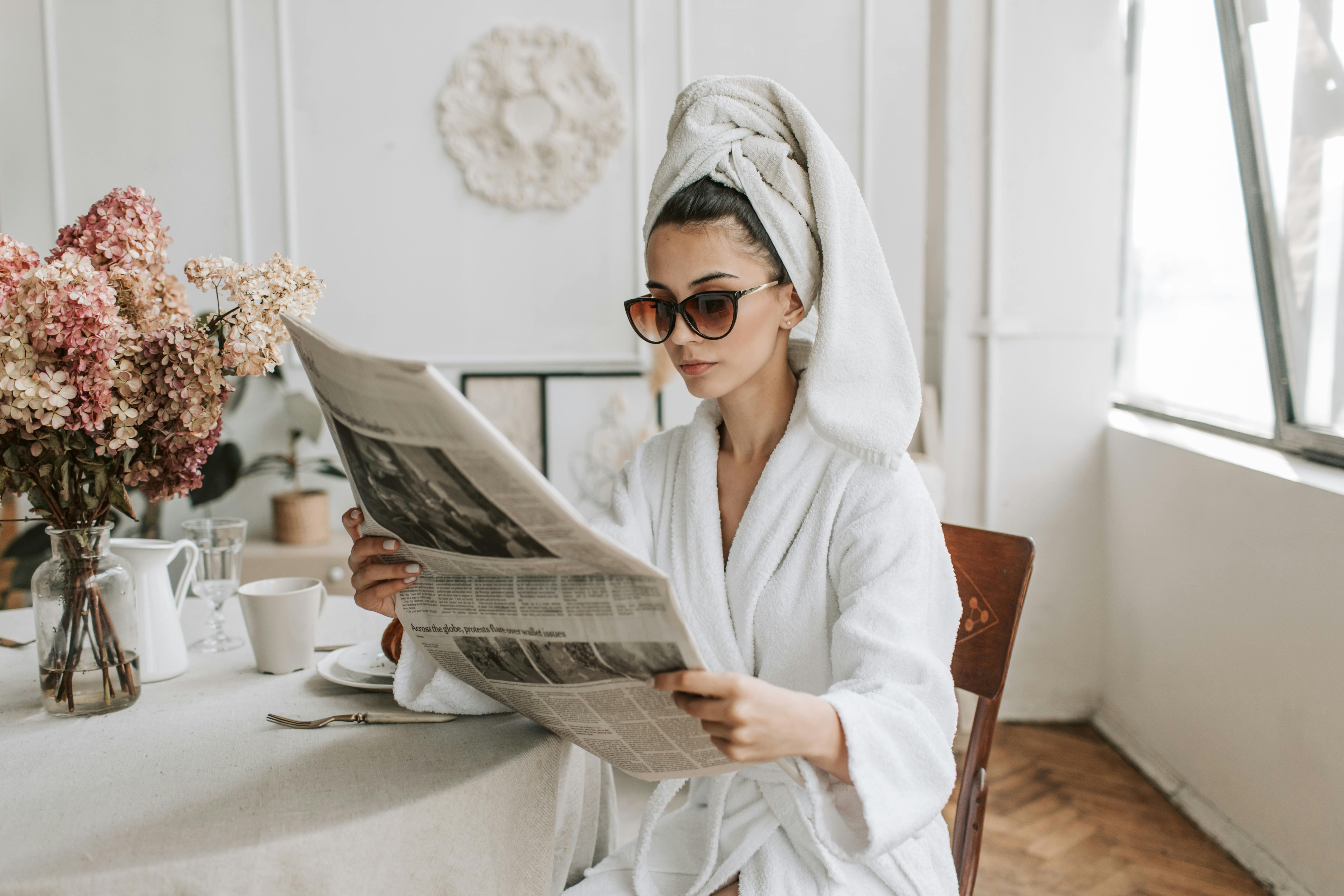 A single woman enjoying her spa day in a fluffy robe, the ultimate relaxation experience